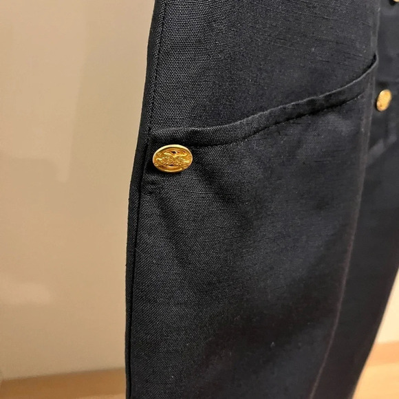 ❤️JACKIE K vintage double breasted dress navy golden embossed buttons  work wear - Picture 4 of 6